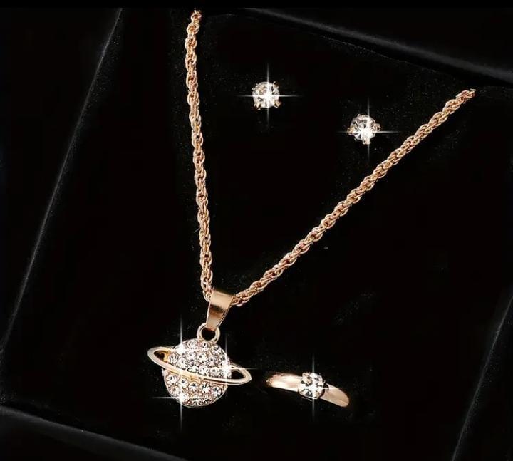 4 pcs Exquisite planet pendant necklace
