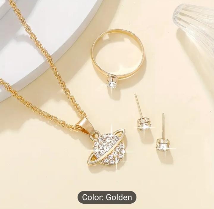 4 pcs Exquisite planet pendant necklace