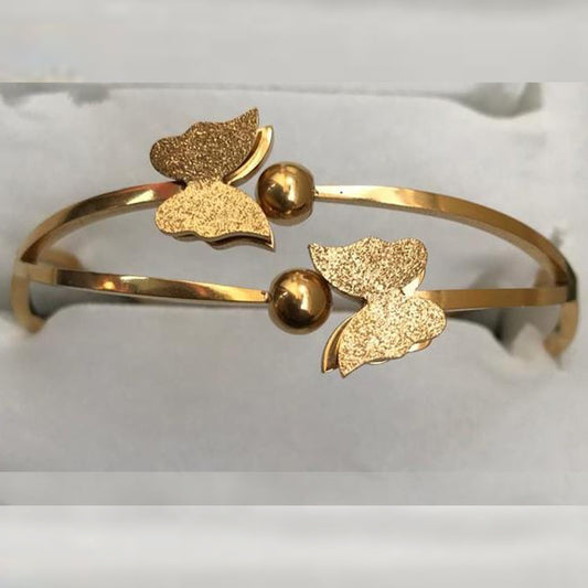 Golden Twin Butterfly Bangle