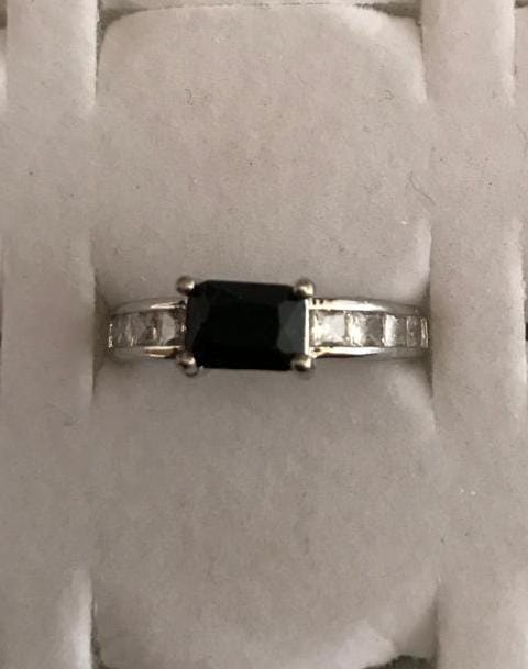 Midnight Elegance Silver Ring