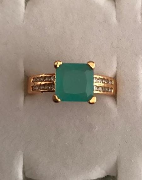 Mint Radiance Cushion Ring