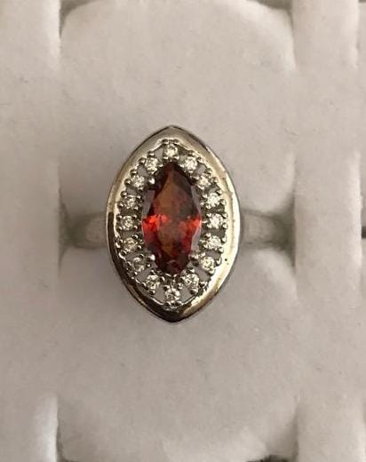 Fiery Marquise Halo Ring