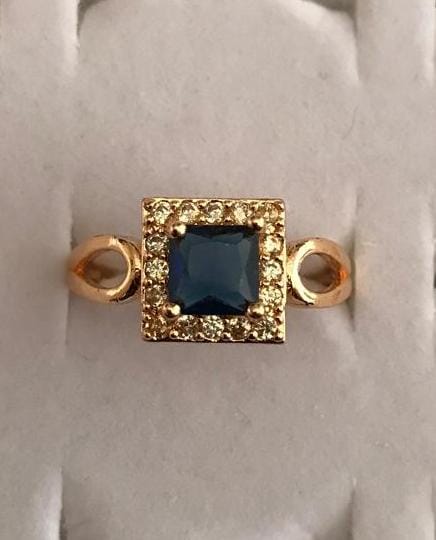 Sapphire Halo Charm Ring