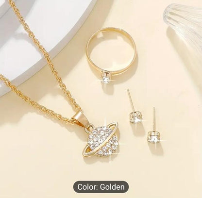4 pcs Exquisite planet pendant necklace