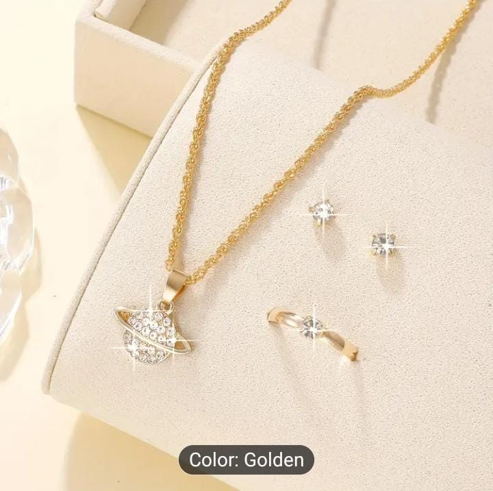 4 pcs Exquisite planet pendant necklace